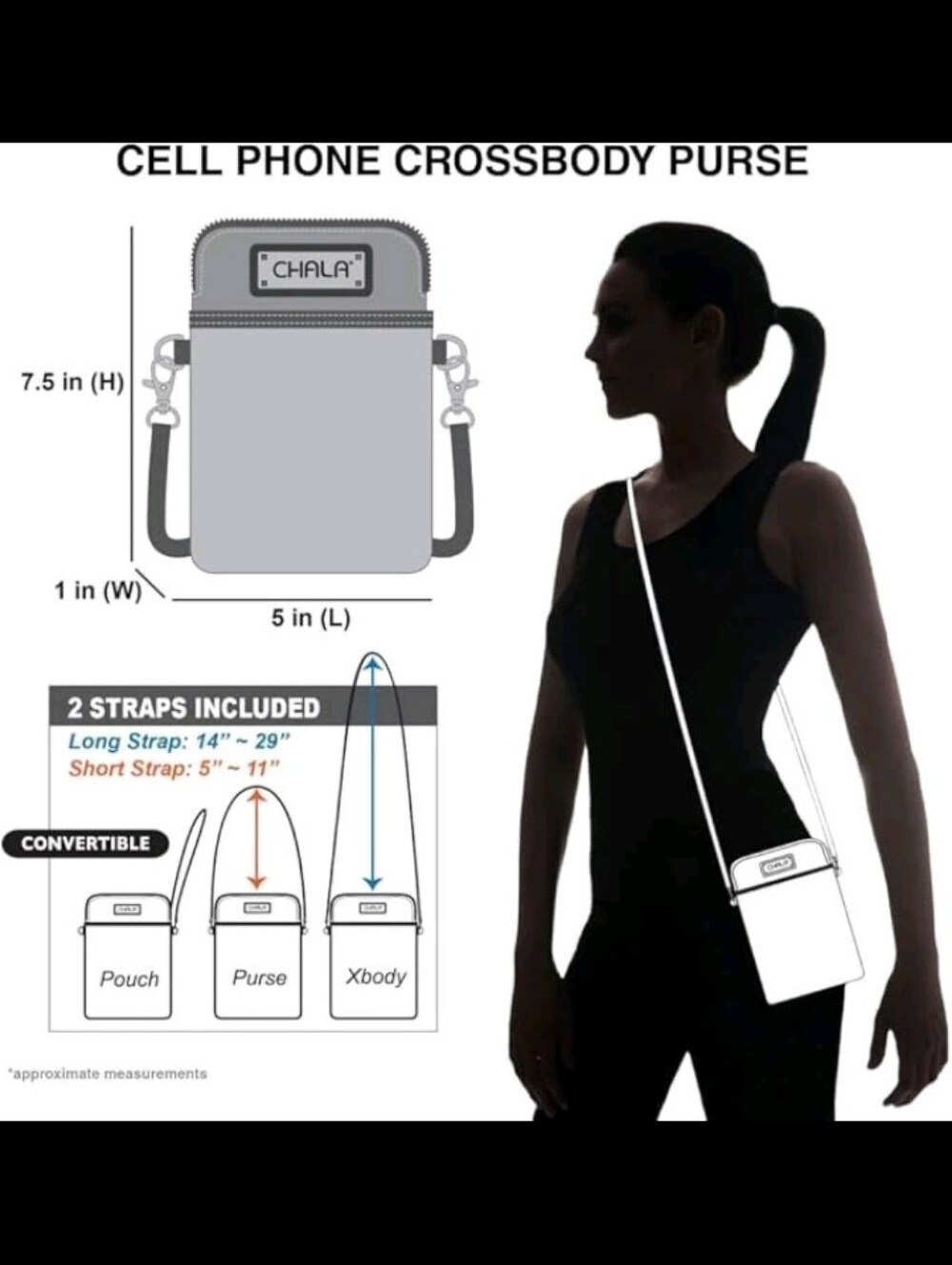 Chala-Bee ๐ Phone Crossbody Bag (Missing Original Zipper Pull) - Picture 5 of 6